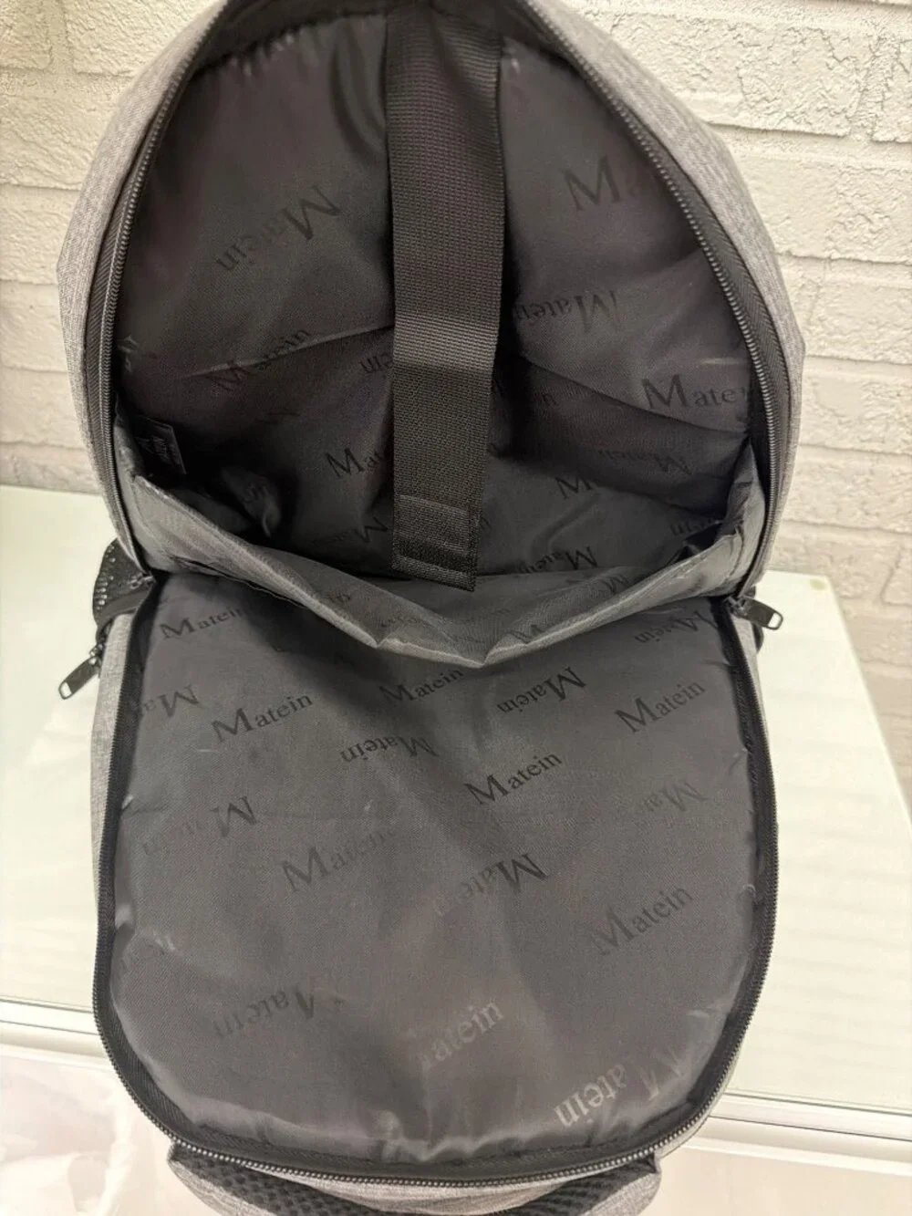 Matein Gray Anti-Theft Slim Travel Laptop Backpack
